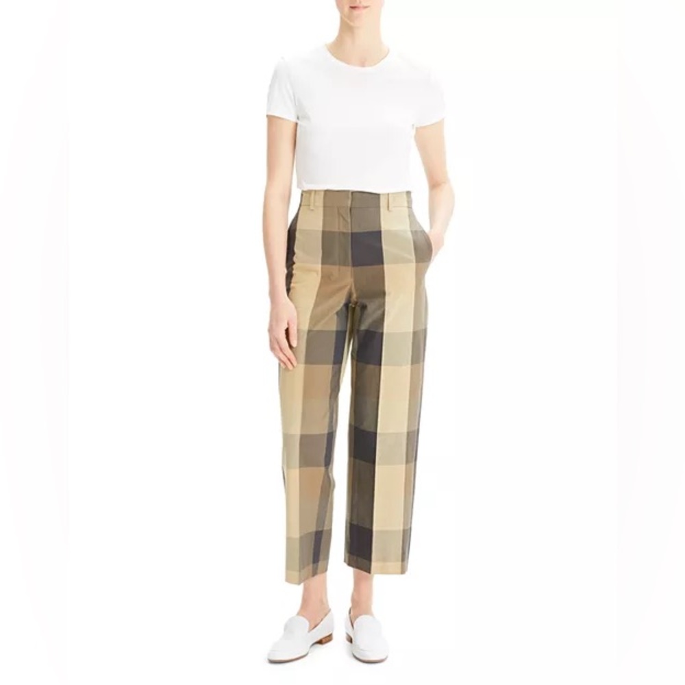 ▪️Theory Cropped Straight-Leg Plaid Pants 4